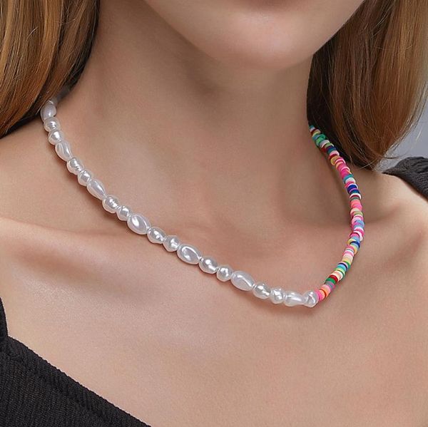 chokers bohemian colorful soft clay necklace pearl clavicle chain asymmetry fashion collar jewelry for women wedding party gift, Golden;silver
chokers bohemian colorful soft clay necklace pearl clavicle chain asymmetry fashion collar jewelry for women wedding party gift, Golden;silver