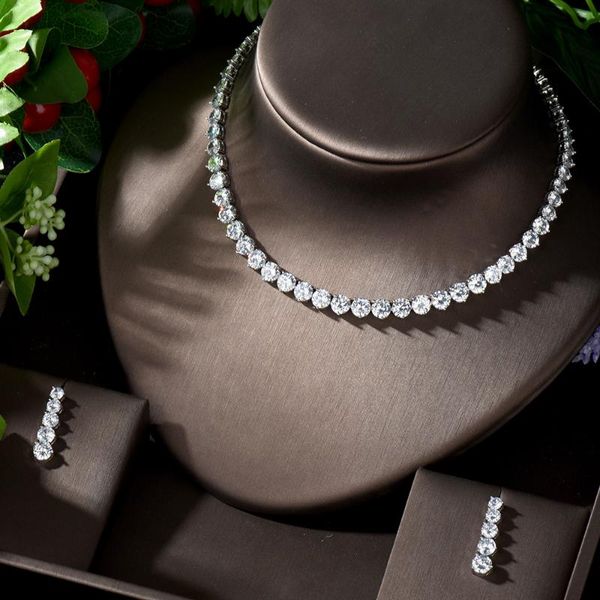 hibride white gold color fashion wedding jewelry sets, cz round design bridal earrings necklace sets bijoxn-1290, Silver
hibride white gold color fashion wedding jewelry sets, cz round design bridal earrings necklace sets bijoxn-1290, Silver