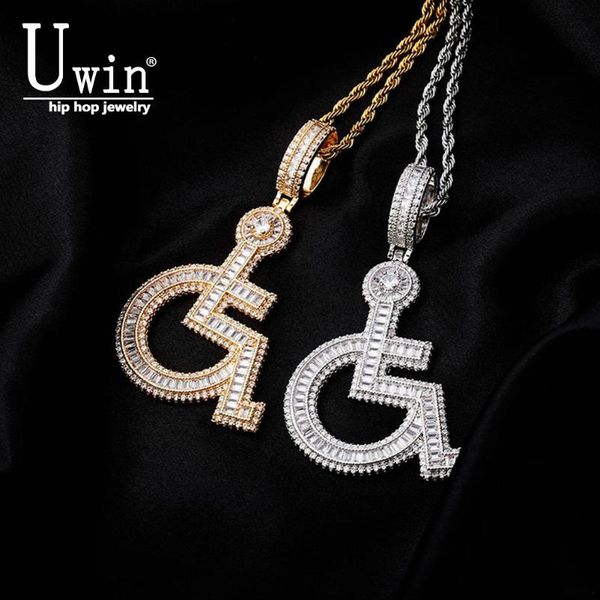 uwin handicapped sign pendant with baguette cubic zircon hiphop necklace tennis chain hip hop punk jewelry, Silver
uwin handicapped sign pendant with baguette cubic zircon hiphop necklace tennis chain hip hop punk jewelry, Silver