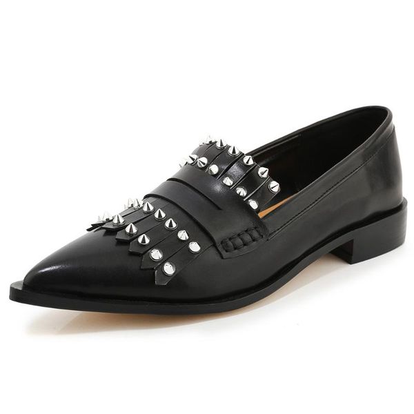 5 color women's genuine leather pointed toe slip-on flats loafers leisure soft comfortable rivet fashion casual daliy shoes sale, Black
5 color women's genuine leather pointed toe slip-on flats loafers leisure soft comfortable rivet fashion casual daliy shoes sale, Black