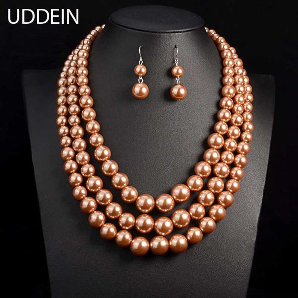 uddein three layer simulate pearl jewelry bib beads statement necklace for women bohemian choker african beads jewelry sets, Silver
uddein three layer simulate pearl jewelry bib beads statement necklace for women bohemian choker african beads jewelry sets, Silver