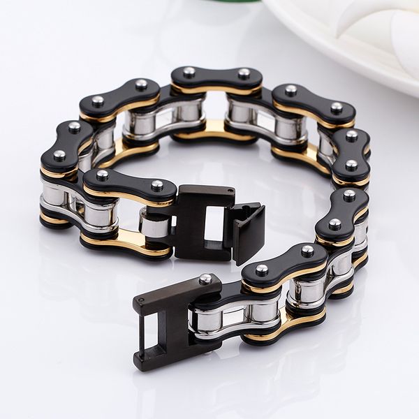 janes bicycle bracelets punk black gold crystal motorcycle jewelry for women 316l stainless steel bike chain bracelet man
janes bicycle bracelets punk black gold crystal motorcycle jewelry for women 316l stainless steel bike chain bracelet man