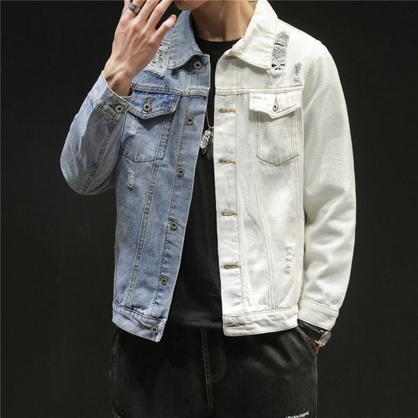 2020 men hip hop blue white patchwork slim jeans jackets streetwear male solid color cotton casual denim jacket plus size 5xl x0923 x0923, Black;brown
2020 men hip hop blue white patchwork slim jeans jackets streetwear male solid color cotton casual denim jacket plus size 5xl x0923 x0923, Black;brown