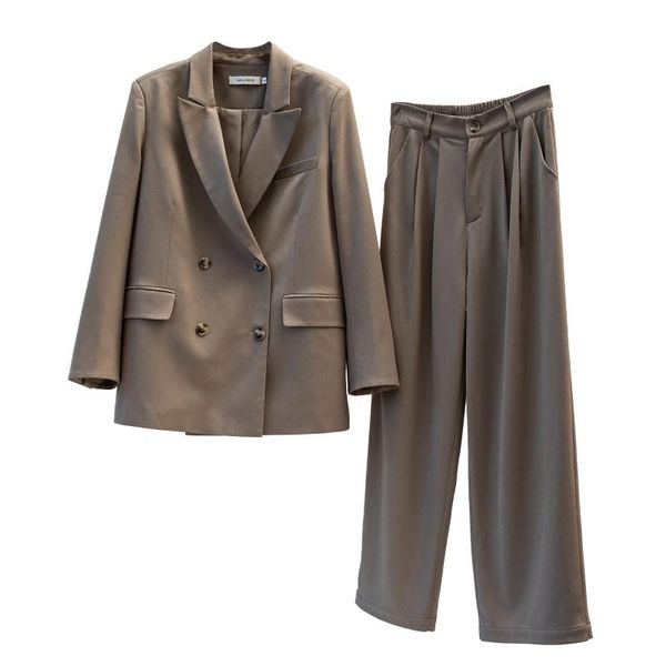 women's two piece pants 2021 autumn women basic blazer office ladies casual suit, White
women's two piece pants 2021 autumn women basic blazer office ladies casual suit, White