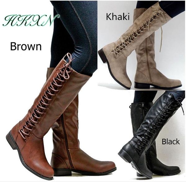 hkxn 2020 women winter shoes pu leather women winter boots knee high boots lace-up motorcycle size 35-43, Black
hkxn 2020 women winter shoes pu leather women winter boots knee high boots lace-up motorcycle size 35-43, Black