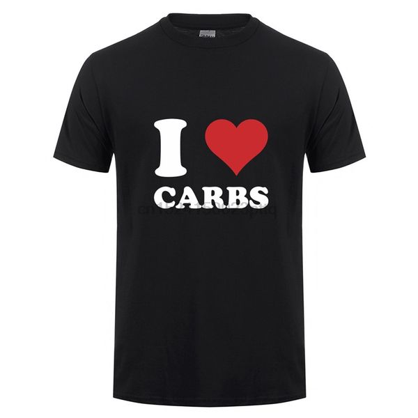 summer syle i love carbs t shirt men short sleeve cotton funny carbs t-shirt man clothings ot-962