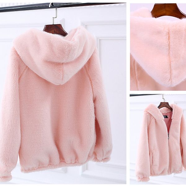 pink faux fur hoodie new jackets female winter warm thick fluffy plus size luxury street fashion slim shaggy, Black
pink faux fur hoodie new jackets female winter warm thick fluffy plus size luxury street fashion slim shaggy, Black