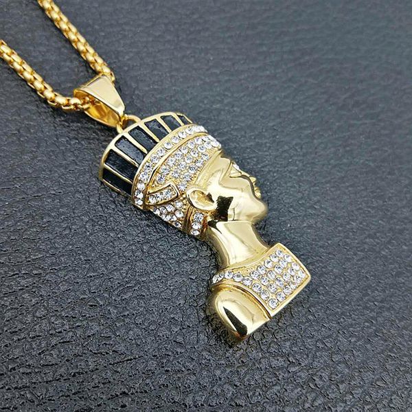 hip hop rhinestones paved bling iced out stainless steel egyptian pharaoh cleopatra pendants necklaces for men jewelry, Silver
hip hop rhinestones paved bling iced out stainless steel egyptian pharaoh cleopatra pendants necklaces for men jewelry, Silver