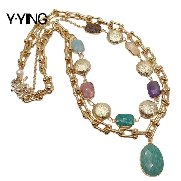 y·ying aquamarines amethysts citrines rhodonite bronzite chain statement necklace ite pendant necklace for women 0927, Silver
y·ying aquamarines amethysts citrines rhodonite bronzite chain statement necklace ite pendant necklace for women 0927, Silver
