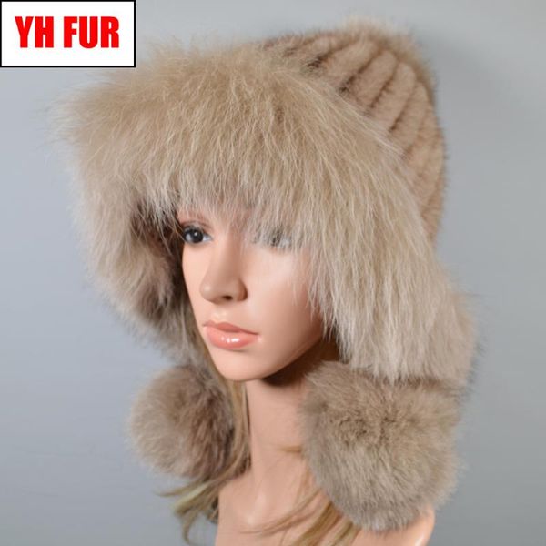 lady winter outdoor warm knit real genuine fur balls hats women windproof real caps beanies hat skullies, Blue;gray
lady winter outdoor warm knit real genuine fur balls hats women windproof real caps beanies hat skullies, Blue;gray