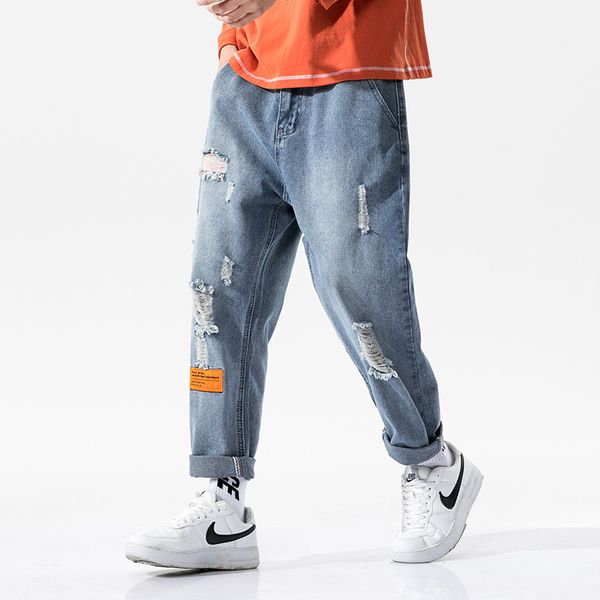 men's jeans streetwear fashion men jogger vintage blue ripped hole loose fit pants harem trousers hip hop
men's jeans streetwear fashion men jogger vintage blue ripped hole loose fit pants harem trousers hip hop
