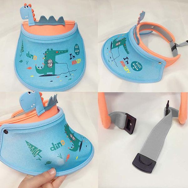 summer kids sun visor girls boys uv protection empty hat, Blue;gray