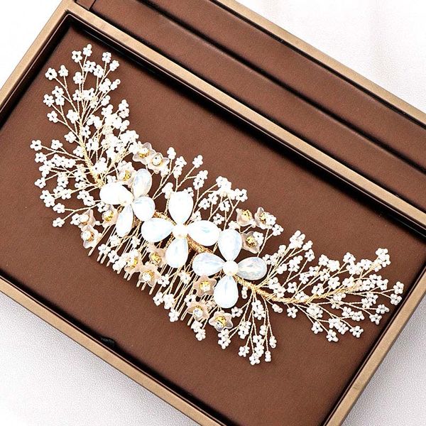 forseven luxury headdress handmade crystal headband white flower hair comb wedding bridal hair accessories jl, Golden;silver
forseven luxury headdress handmade crystal headband white flower hair comb wedding bridal hair accessories jl, Golden;silver