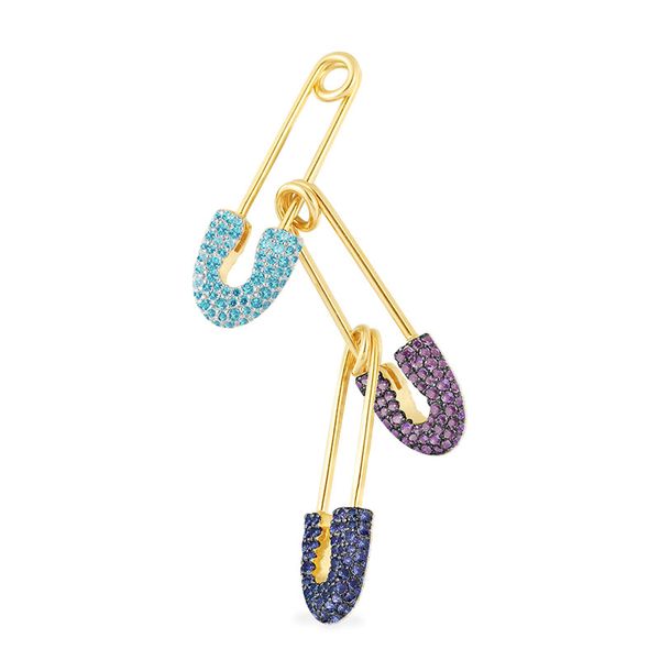sljely luxury real 925 sterling silver multicolor blue purple zirconia three in one safety pin earring 1pc for women jewelry, Golden;silver
sljely luxury real 925 sterling silver multicolor blue purple zirconia three in one safety pin earring 1pc for women jewelry, Golden;silver