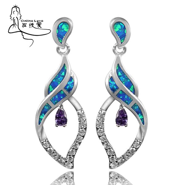 2020 new arrival precious blue opal earrings for women fashion jewelry elegant style drop earrings brincos er221, Silver
2020 new arrival precious blue opal earrings for women fashion jewelry elegant style drop earrings brincos er221, Silver