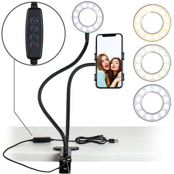 cell phone holder with selfie ring light led camera light for live stream bedroom office kitchen desk lamp
cell phone holder with selfie ring light led camera light for live stream bedroom office kitchen desk lamp