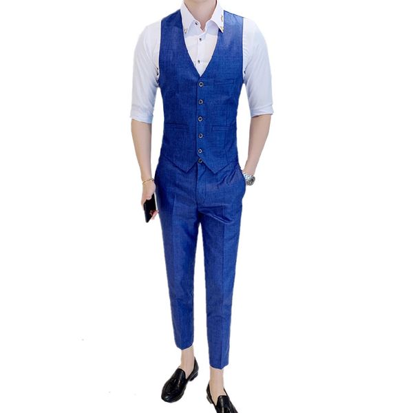 men's vests summer mens suit pants and vest two-piece set fashion slim men trousers blue green coffee waistcoat pant xxxl, Black;white
men's vests summer mens suit pants and vest two-piece set fashion slim men trousers blue green coffee waistcoat pant xxxl, Black;white