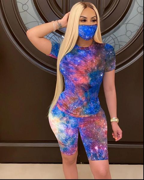 2020 новый женщины tie dye спорт одежда комплекты lady пуловер с коротким рукавом o шеи футболка top высокой талии до колен шорты, Gray
2020 новый женщины tie dye спорт одежда комплекты lady пуловер с коротким рукавом o шеи футболка top высокой талии до колен шорты, Gray