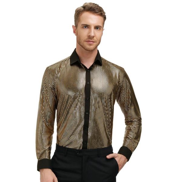 men's dress shirts men shiny shirt 70s disco party costume long sleeve contrast color clothes autumn winter club wear cocktail blouses, White;black
men's dress shirts men shiny shirt 70s disco party costume long sleeve contrast color clothes autumn winter club wear cocktail blouses, White;black