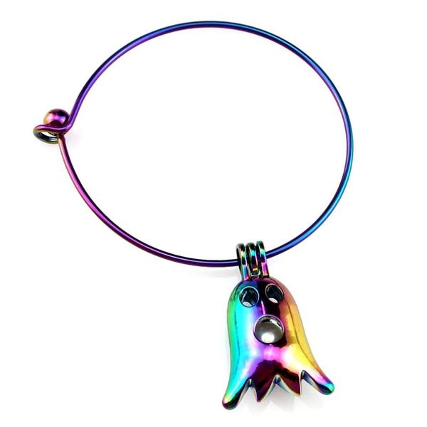 b-c831 rainbow ghost beads cage locket wrist girl kids expandable wire steel bracelet bangle, Black
b-c831 rainbow ghost beads cage locket wrist girl kids expandable wire steel bracelet bangle, Black