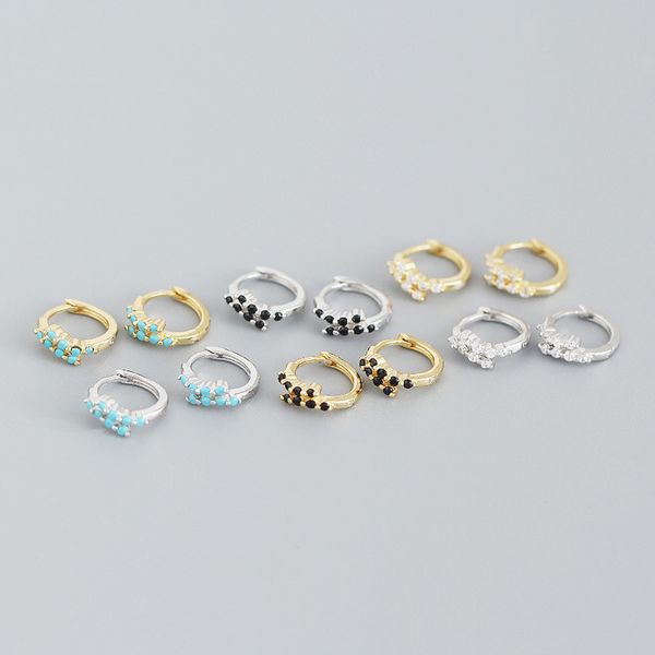 ypay 100% genuine 925 sterling silver hoop earrings for women ins blue black white zircons round circle earring jewelry yme863, Golden;silver
ypay 100% genuine 925 sterling silver hoop earrings for women ins blue black white zircons round circle earring jewelry yme863, Golden;silver