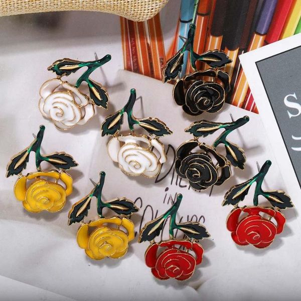 new fashion statement big white black yellow red rose flower dangle drop earrings for women girl wedding party accessories gift, Silver
new fashion statement big white black yellow red rose flower dangle drop earrings for women girl wedding party accessories gift, Silver