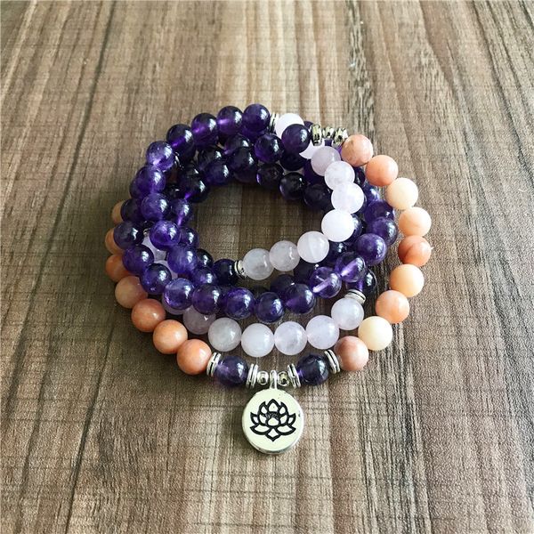 108 mala healing bracelet higer quarty purple quartz bracelet 3 colors yoga jewelry lotus flower 5 laps bracelets prayer jewelry, Black
108 mala healing bracelet higer quarty purple quartz bracelet 3 colors yoga jewelry lotus flower 5 laps bracelets prayer jewelry, Black