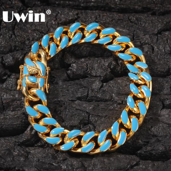 uwin 11mm stainless steel women men 316l colorful bracelet heavy miami hiphop cuban link bracelets fashion jewelry, Black
uwin 11mm stainless steel women men 316l colorful bracelet heavy miami hiphop cuban link bracelets fashion jewelry, Black