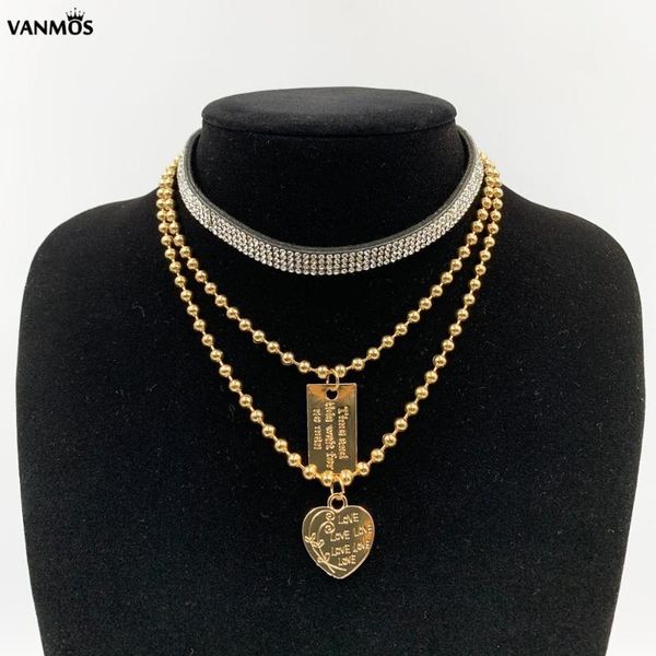 vanmos 2020 new fashion shiny crystal choker necklace heart pendant long necklace for women girl's statement party jewelry gift, Golden;silver
vanmos 2020 new fashion shiny crystal choker necklace heart pendant long necklace for women girl's statement party jewelry gift, Golden;silver