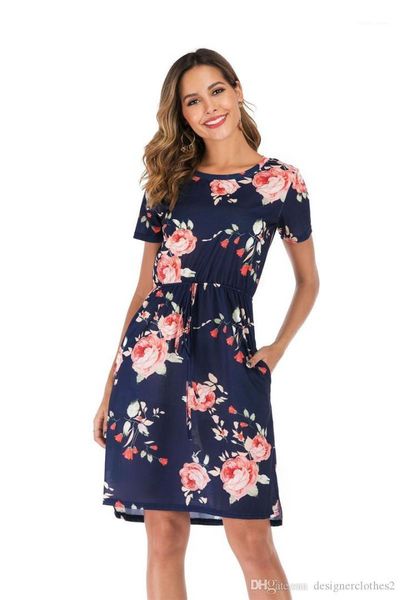 neck middle sleeve knee length loose dresses ladies casual dress short sleeved flora printed dress crew, Black;gray
neck middle sleeve knee length loose dresses ladies casual dress short sleeved flora printed dress crew, Black;gray