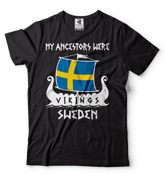 2019 fashion 100% cotton viking t-shirt my ancestors were vikings sweden t-shirt drakkar t-shirt tee shirt