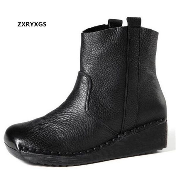cowhide 100% genuine leather boots flat wedges comfortable boots women 2020 new autumn shoes short, Black
cowhide 100% genuine leather boots flat wedges comfortable boots women 2020 new autumn shoes short, Black