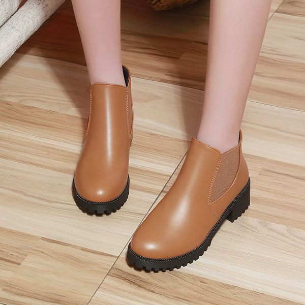 women ankle boots ladies slip on stretch fabric pu leather cone heels shoes woman fashion footwear female fur casual boots, Black
women ankle boots ladies slip on stretch fabric pu leather cone heels shoes woman fashion footwear female fur casual boots, Black