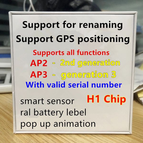 generation 3 ap3 air 3 pods valid serial number headphone air 2 h1 chip renamed headset 2nd generation wireless charging bluetooth earphones
generation 3 ap3 air 3 pods valid serial number headphone air 2 h1 chip renamed headset 2nd generation wireless charging bluetooth earphones