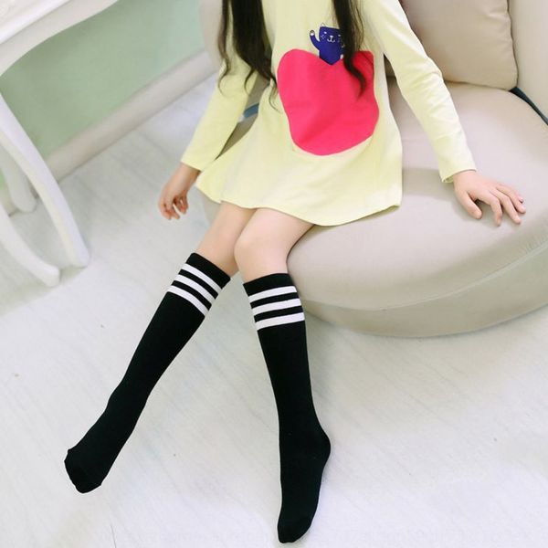 children's and boys' cotton socks cotton socks stockings high-cut simple girls' knee-high three-bar student performance strip, Black
children's and boys' cotton socks cotton socks stockings high-cut simple girls' knee-high three-bar student performance strip, Black