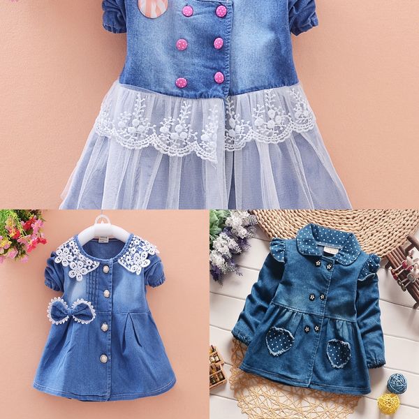 sweet girl's lace weardenim cute bow clothing sweet girl's dress dresslace weardenim children's dress cute bow children, Black;gray
sweet girl's lace weardenim cute bow clothing sweet girl's dress dresslace weardenim children's dress cute bow children, Black;gray