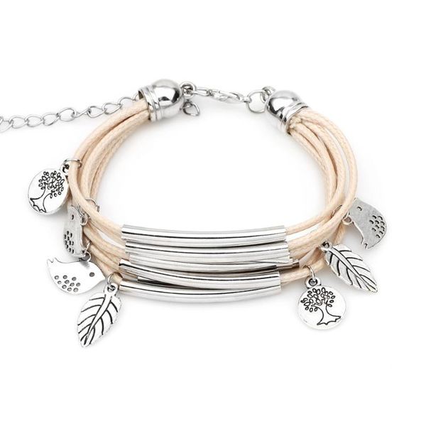 new color for lady charm bracelet elegant gift simple multi-layer brown waxen bracelet leather leaf style fashion, Golden;silver
new color for lady charm bracelet elegant gift simple multi-layer brown waxen bracelet leather leaf style fashion, Golden;silver