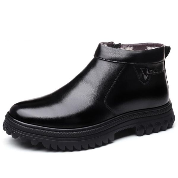 boots genuine leather wool men flat non-slip warm dad cotton shoes winter snow, Black
boots genuine leather wool men flat non-slip warm dad cotton shoes winter snow, Black
