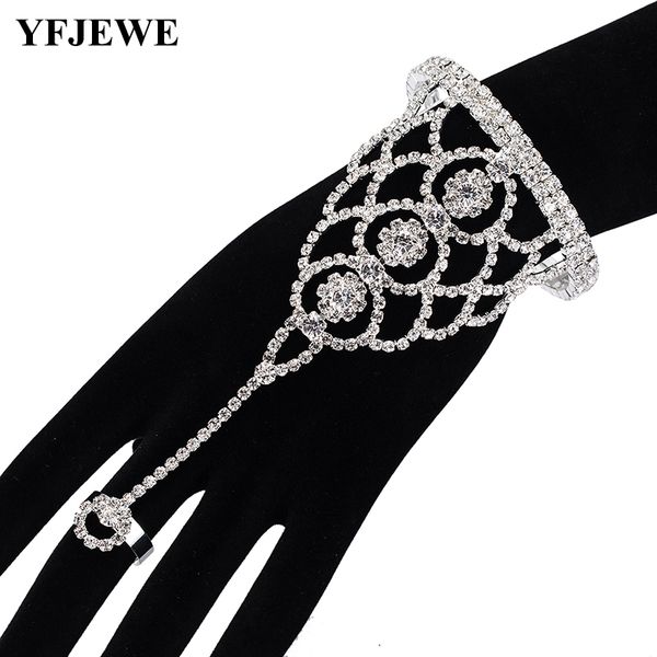 yfjewe wedding engagement silver color crystal girls bracelets with hand ring flower bangles vintage fashion jewelry b208, Black
yfjewe wedding engagement silver color crystal girls bracelets with hand ring flower bangles vintage fashion jewelry b208, Black