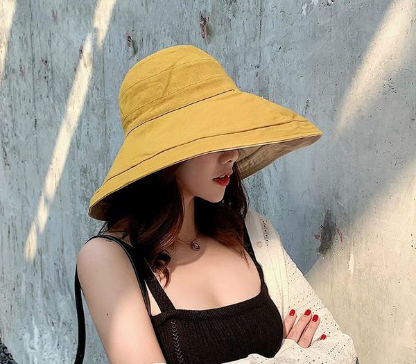 bucket hat women's wide brim beach summer sun hat fashion chapeu feminino foldable visor cap anti-uv panama cap sunscreen, Blue;gray
bucket hat women's wide brim beach summer sun hat fashion chapeu feminino foldable visor cap anti-uv panama cap sunscreen, Blue;gray