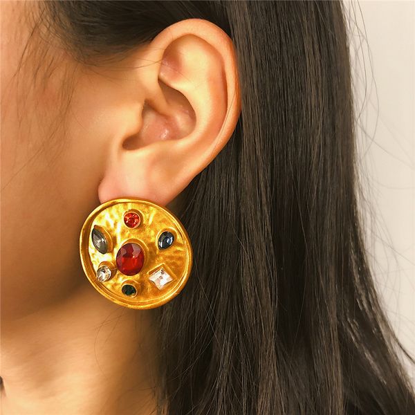 fashion women jewelry circle smooth ear stud gift wholesale, Golden;silver 
fashion women jewelry circle smooth ear stud gift wholesale, Golden;silver
