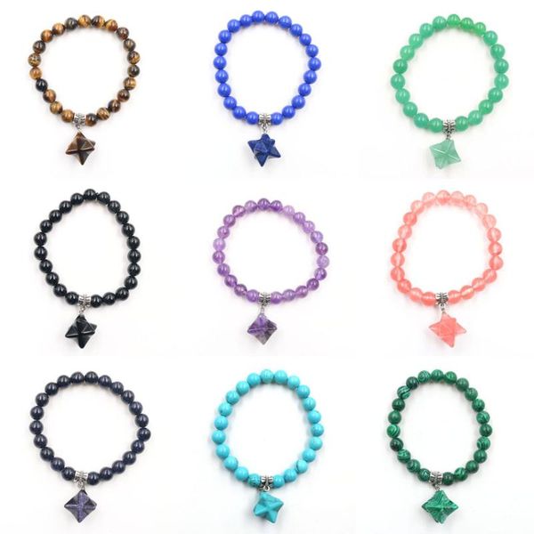 wholesale 10pcs/lot merkaba bracelets 8mm natural stone crystal round bead elastic handmade diy bangles women charm jewelry, Black
wholesale 10pcs/lot merkaba bracelets 8mm natural stone crystal round bead elastic handmade diy bangles women charm jewelry, Black