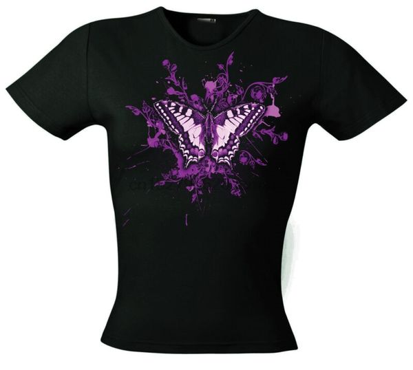 farfalle viola t-shirt da donna