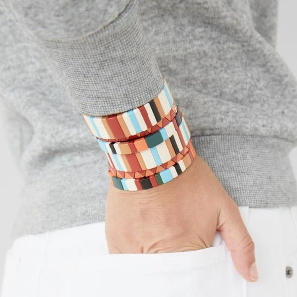 bd046 personality geometrical rainbow enamel stackable beaded bracelet handmade stretch painted alloy multicolour bracelet, Black
bd046 personality geometrical rainbow enamel stackable beaded bracelet handmade stretch painted alloy multicolour bracelet, Black