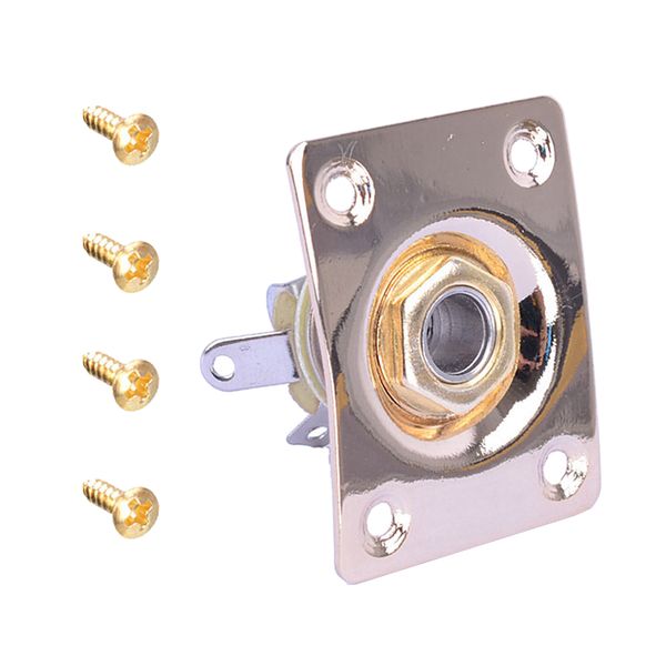 rectangular electric guitar output jack socket plate with screws for guitar bass parts
rectangular electric guitar output jack socket plate with screws for guitar bass parts