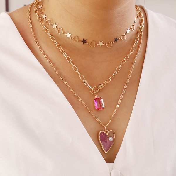 pendant necklaces korean sweet star love heart choker necklace statement girlfriend gift cute pink crystal jewelry collier femme 2021, Silver
pendant necklaces korean sweet star love heart choker necklace statement girlfriend gift cute pink crystal jewelry collier femme 2021, Silver