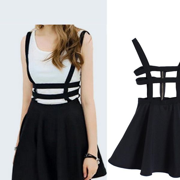 2020 cute women suspender skirts girl ruffles skater pleated short braces skirt back zipper hollow out skirt femme summer, Black
2020 cute women suspender skirts girl ruffles skater pleated short braces skirt back zipper hollow out skirt femme summer, Black
