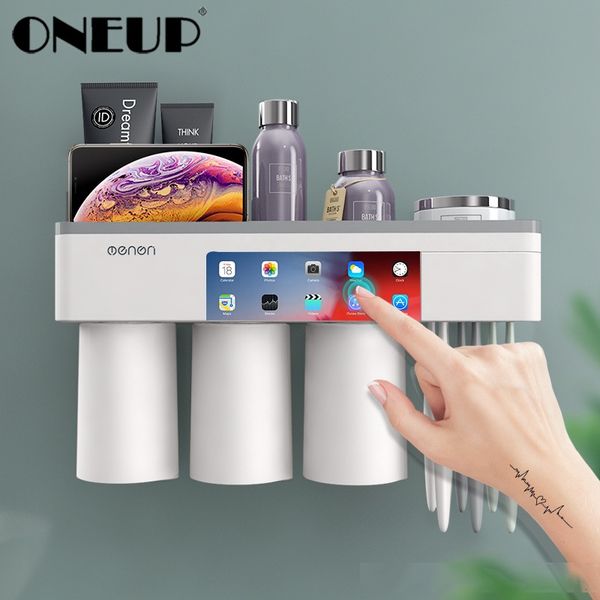 magnetic adsorption inverted toothbrush holder with toothpaste squeezer with cups bathroom storage rack bathroom accessories set t200506
magnetic adsorption inverted toothbrush holder with toothpaste squeezer with cups bathroom storage rack bathroom accessories set t200506