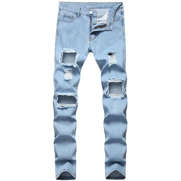 men ripped straight slim jeans men pants trendy pants large size jeans new european style ripped, Blue
men ripped straight slim jeans men pants trendy pants large size jeans new european style ripped, Blue
