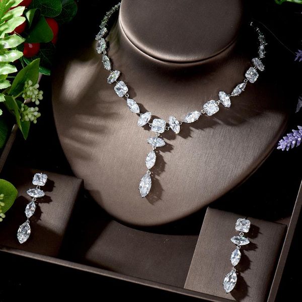 hibride latest design earrings and necklace jewelry set for women cz luxury women jewelry set party accessories n-1286, Silver
hibride latest design earrings and necklace jewelry set for women cz luxury women jewelry set party accessories n-1286, Silver